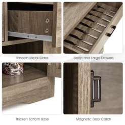 Costway Kitchen Storage Buffet Cabinet Farmhouse Wooden Sideboard W/2 Drawer & Wine Rack -Furniture Shop GUEST ad3cd707 257b 4cbe bcf0 383e076b0de4