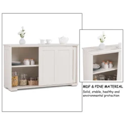 Costway Kitchen Storage Cabinet Sideboard Buffet Cupboard Wood Sliding Door Pantry White -Furniture Shop GUEST ad6f126d d1e7 45b9 babd b8f9cc78c84d