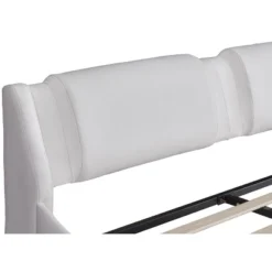 Upholstered Faux Leather Platform Bed With LED Light Bed Frame With Slatted-ModernLuxe -Furniture Shop GUEST af387f15 c215 429f ad22 40b3c92f0f2f