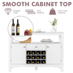 Costway Storage Buffet Sideboard Table Kitchen Sever Cabinet Wine Rack White 16 Costway Storage Buffet Sideboard Table Kitchen Sever Cabinet Wine Rack White -Furniture Shop GUEST af87f85c c069 486e 9d2a 3e07699321ed