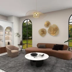 Metal And Glass Round Pedestal Table Gold - Olivia & May -Furniture Shop GUEST b0eca410 3c2a 4364 8633 41e1a1401200