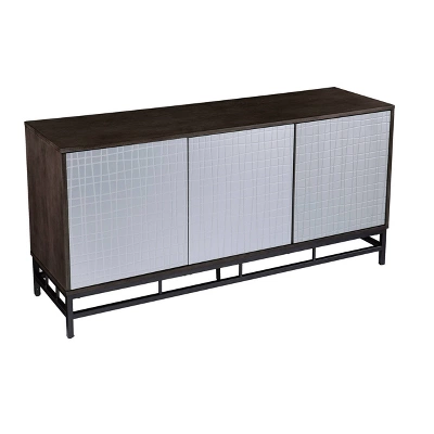 Spilscar Contemporary Storage Cabinet Brown With Silver - Aiden Lane 3 Spilscar Contemporary Storage Cabinet Brown With Silver - Aiden Lane