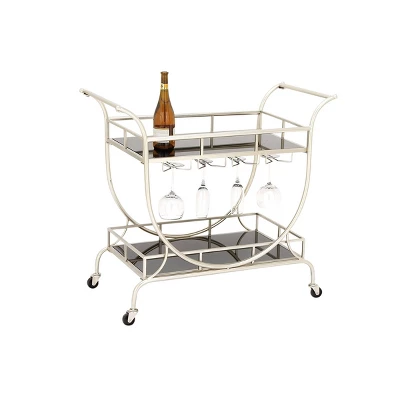 Modern 2 Tier Cart Silver - Olivia & May 7 Modern 2 Tier Cart Silver - Olivia & May - Image 5