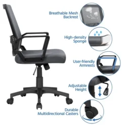 Yaheetech Adjustable Mid-Back Office Chair Computer Chair With Wheels 15 Yaheetech Adjustable Mid-Back Office Chair Computer Chair With Wheels -Furniture Shop GUEST b1f69a16 4ad7 4fc8 a9f2 f0edb626ae92