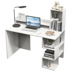 Tangkula 48" Modern Computer Desk Home Office Workstation W/ Hutch & Storage Shelves 22 Tangkula 48" Modern Computer Desk Home Office Workstation W/ Hutch & Storage Shelves -Furniture Shop GUEST b2c3f0f1 f69d 4f00 96fa 2883c87ed2f7