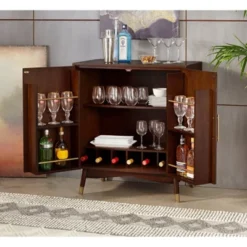 Killian Bar Cabinet Walnut - Lifestorey