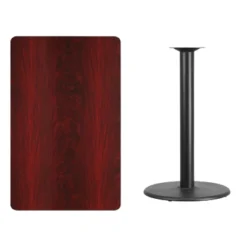 Flash Furniture 30'' X 48'' Rectangular Laminate Table Top With 24'' Round Bar Height Table Base