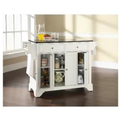 LaFayette Solid Black Granite Top Kitchen Island - White - Crosley -Furniture Shop GUEST b645e7b1 d54f 4f05 8146 bc10408876f4