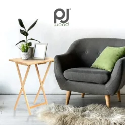 PJ Wood Rectangle Folding Portable TV Snack Serving Tray Table, Solid Wood Construction With Natural Finish, 2 Piece Set 8 PJ Wood Rectangle Folding Portable TV Snack Serving Tray Table, Solid Wood Construction With Natural Finish, 2 Piece Set -Furniture Shop GUEST b7068a91 5270 44f1 8925 ab99c2981d1d