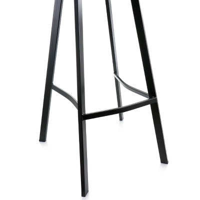 Elama Faux Leather Bar Stool In Gray With Black Legs 9 Elama Faux Leather Bar Stool In Gray With Black Legs - Image 7