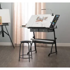 Core Drawing Table And Stool Set Charcoal Black/White - Studio Designs 39 Core Drawing Table And Stool Set Charcoal Black/White - Studio Designs -Furniture Shop GUEST b7cb4957 b13e 4711 95c8 33f24e926373