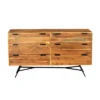58" Wooden Sideboard With 6 Drawers And Metal Base Brown - The Urban Port -Furniture Shop GUEST b808b0ed 534b 408d bf77 eaaf9c8f0898