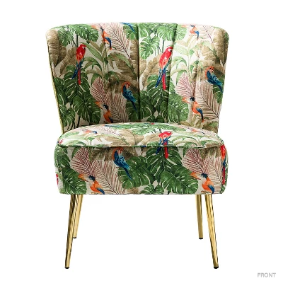 Urbain Wooden Upholstery Accent Side Chair With Tufted Back | Karat Home 9 Urbain Wooden Upholstery Accent Side Chair With Tufted Back | Karat Home - Image 7