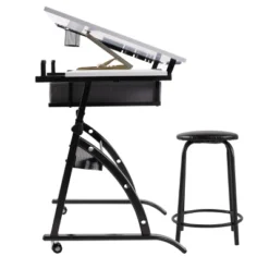 Core Drawing Table And Stool Set Charcoal Black/White - Studio Designs 24 Core Drawing Table And Stool Set Charcoal Black/White - Studio Designs -Furniture Shop GUEST b85e83d2 7983 46fd 8039 6183a9db5a6b