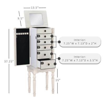 Obrecht Jewelry Armoire Off White - Powell Company 15 Obrecht Jewelry Armoire Off White - Powell Company - Image 13