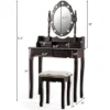 Costway Makeup Vanity Dressing Table Set W/10 Dimmable Bulbs Cushioned Stool -Furniture Shop GUEST b97069c8 8ccd 4ff2 9816 dd8143799444