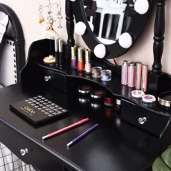 Costway Makeup Vanity Dressing Table 10 Dimmable Bulbs WhiteBlackBrown -Furniture Shop GUEST b981d288 6d4f 40da b826 c16c3e91dccc