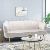 Reitz Modern Glam Velvet Channel Stitch 3 Seater Shell Sofa - Christopher Knight Home -Furniture Shop GUEST b985330b e925 497f 9222 f73ce4912f6c