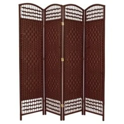 5 1/2 Ft. Tall Fiber Weave Room Divider 4 Panels - Oriental Furniture -Furniture Shop GUEST ba451344 fe44 432f 86c6 bebab49ef001