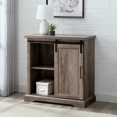 Tertia Grooved Sliding Barn Door Transitional Accent Cabinet - Saracina Home 8 Tertia Grooved Sliding Barn Door Transitional Accent Cabinet - Saracina Home - Image 6