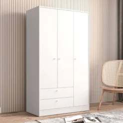 Denmark 3 Door And 2 Drawer Wardrobe White - Polifurniture -Furniture Shop GUEST bacd73d8 9108 48a6 aa53 1d0b07827468