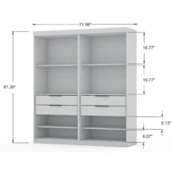 Set Of 2 Mulberry 2.0 Wardrobe Closet White - Manhattan Comfort -Furniture Shop GUEST bb2dbe1f 082b 4ed8 a593 4d4f913eec7f