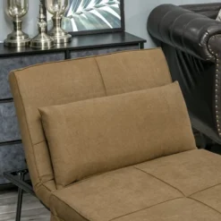 HOMCOM 4-in-1 Multi Function Folding Single Sofa Bed With Retractable Footrest, Convertible Sleeper With Adjustable Backrest, Brown 11 HOMCOM 4-in-1 Multi Function Folding Single Sofa Bed With Retractable Footrest, Convertible Sleeper With Adjustable Backrest, Brown -Furniture Shop GUEST bb378ed1 22f9 47e4 9568 5c4ea704345a