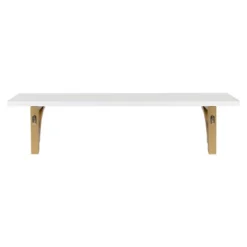 36" X 9" Corblynd Traditional Wood Wall Shelf White/Gold - Kate And Laurel -Furniture Shop GUEST bb8adace 9f77 4c59 a211 944839eb769a