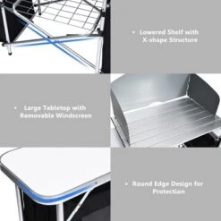 Costway Folding Portable Aluminum Camping Grill Table W/ Storage Organizer Windscreen Black 17 Costway Folding Portable Aluminum Camping Grill Table W/ Storage Organizer Windscreen Black -Furniture Shop GUEST bbb7657e 1649 4cf7 af11 e3818b0d490c