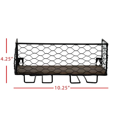 Two Bottle Black Wire Metal Wall Mount Wine Rack - Foreside Home & Garden 8 Two Bottle Black Wire Metal Wall Mount Wine Rack - Foreside Home & Garden - Image 6
