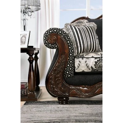 Sunnyslope Button Tufted Loveseat Black - Furniture Of America 5 Sunnyslope Button Tufted Loveseat Black - Furniture Of America - Image 3
