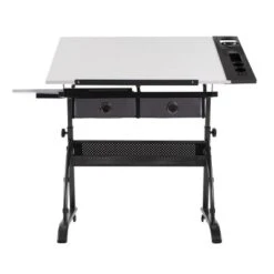 Core Drawing Table And Stool Set Charcoal Black/White - Studio Designs
