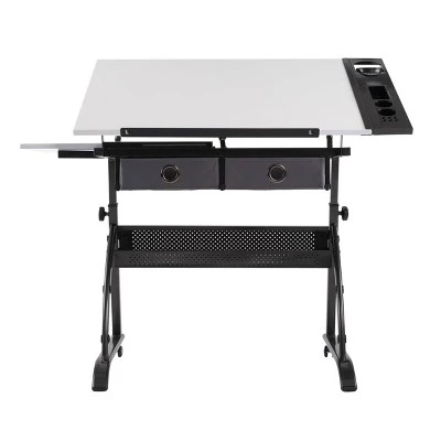 Core Drawing Table And Stool Set Charcoal Black/White - Studio Designs 3 Core Drawing Table And Stool Set Charcoal Black/White - Studio Designs