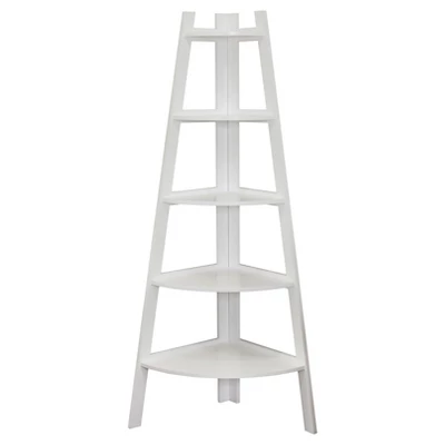 63" X 26.5" Five-Tier Pyramid Corner Ladder Shelf - Danya B. 5 63" X 26.5" Five-Tier Pyramid Corner Ladder Shelf - Danya B. - Image 3