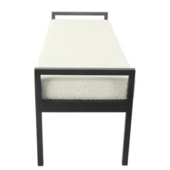 Modern Metal Sherpa Bench Cream - HomePop -Furniture Shop GUEST be4b3d4d 1703 402d 9ea7 e4d048158a63
