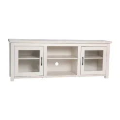 Emma And Oliver TV Stand For Up To 80" TV's - 65" Media Console With Classic Full Glass Doors & 3 Adjustable Shelves -Furniture Shop GUEST bec42fcd 87a1 4413 a262 2db2ef04d34e