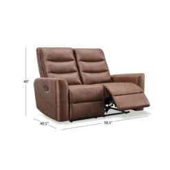 Bernard Fabric Manual Reclining Loveseat Brown - Abbyson Living -Furniture Shop GUEST bed1d3ea 70e3 444d a55e 2c79f4c06e4d
