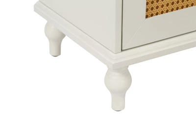 Jamie 31.5" W Rattan Doors Multi-functional Storage Antique Accent Cabinets With Adjustable Inner Shelf And Pine Legs-Maison Boucle 8 Jamie 31.5" W Rattan Doors Multi-functional Storage Antique Accent Cabinets With Adjustable Inner Shelf And Pine Legs-Maison Boucle - Image 6