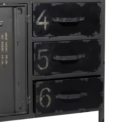 Industrial Wood Buffet Gray - Olivia & May 9 Industrial Wood Buffet Gray - Olivia & May - Image 7