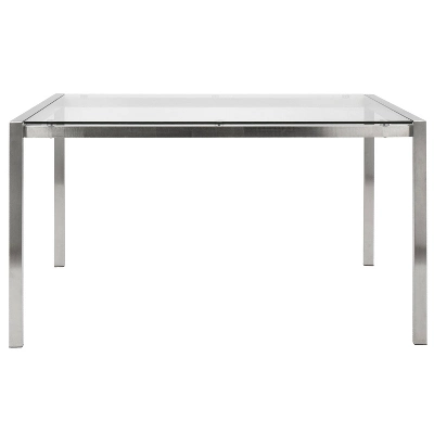 Fuji 47" Modern Dining Table Stainless Steel/Clear Glass - LumiSource 5 Fuji 47" Modern Dining Table Stainless Steel/Clear Glass - LumiSource - Image 3