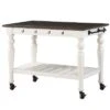 Joanna Two-Toned Kitchen Cart Ivory/Charcoal - Steve Silver