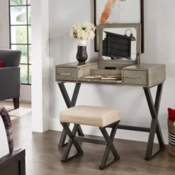 Brunswick Vanity Set With Flip Mirror And Power Strip Gray/Black - Inspire Q 15 Brunswick Vanity Set With Flip Mirror And Power Strip Gray/Black - Inspire Q -Furniture Shop GUEST c0a8bf97 58f5 4f08 862c f7203f3fc04c