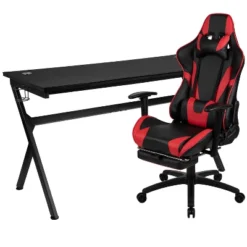 Flash Furniture Gaming Desk And Footrest Reclining Gaming Chair Set - Cup Holder/Headphone Hook/Removable Mouse Pad Top/Wire Management 33 Flash Furniture Gaming Desk And Footrest Reclining Gaming Chair Set - Cup Holder/Headphone Hook/Removable Mouse Pad Top/Wire Management -Furniture Shop GUEST c0e2bfcb 80ee 40c3 972d a472f05e6cb1