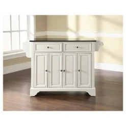 LaFayette Solid Black Granite Top Kitchen Island - White - Crosley -Furniture Shop GUEST c0f08c7a acfd 40cd 958d 27e6e4bf6401
