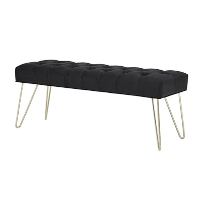 Hewett Velvet Tufted Metal Bench - Inspire Q 12 Hewett Velvet Tufted Metal Bench - Inspire Q - Image 10