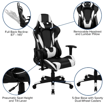 Flash Furniture Gaming Desk And Reclining Gaming Chair Set With Cup Holder, Headphone Hook, And Monitor/Smartphone Stand 5 Flash Furniture Gaming Desk And Reclining Gaming Chair Set With Cup Holder, Headphone Hook, And Monitor/Smartphone Stand - Image 3