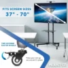 Mount-It! Height Adjustable Mobile TV Stand, Cart & Shelf, Wheeled Flat Screen With Rolling Casters & Five Media Component Shelves Fits 37 - 70 Inch -Furniture Shop GUEST c3bd99da ce99 419f ab43 f79c38efc7d8