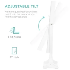 Best Choice Products 6-Tier Standing Mirror Lockable Storage Organizer Cabinet Armoire W/ LED Lights -Furniture Shop GUEST c44fbf2c 3258 48ab b437 99ca75271f5f