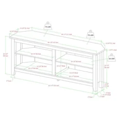 Transitional 4 Cubby Wood Open Storage Corner TV Stand For TVs Up To 65" - Saracina Home -Furniture Shop GUEST c492ae72 65b9 4190 9d71 e4e087b13194