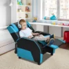 Costway Kids Youth Gaming Sofa Recliner W/Headrest & Footrest PU Leather YellowWhiteBluePink -Furniture Shop GUEST c4e71200 6085 46b2 b230 8097f958569f